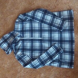 O'Neill Black And Gray Soft Half Zip-Up Hooded Pull Over